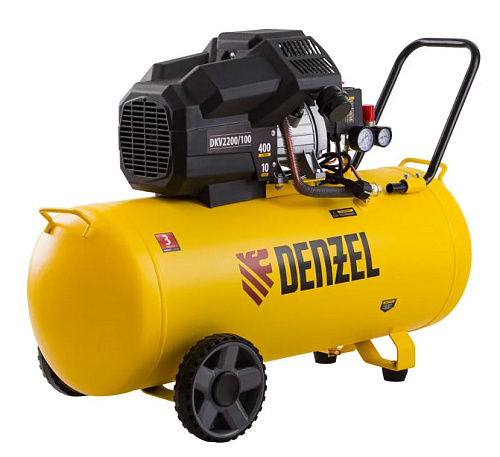 Компрессор масляный прямой привод 100 л, 2,2 кВт, 400 л/мин, 10 бар, 230 В Denzel DKV2200/100 Компрессор масляный прямой привод 100 л, 2,2 кВт, 400 л/мин, 10 бар, 230 В Denzel DKV2200/100
