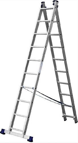 Лестница двухсекционная алюминиевая со стабилизатором 10 ступеней СИБИН Лестница двухсекционная алюминиевая со стабилизатором 10 ступеней СИБИН