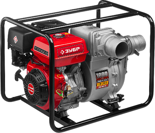 Мотопомпа бензиновая 1800 л/мин, патрубки 100 мм, высота подачи 30 м ЗУБР Мотопомпа бензиновая 1800 л/мин, патрубки 100 мм, высота подачи 30 м ЗУБР