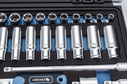 Набор головок торцевых 6-24 мм (3/8") 6 гр., 36 предм. HOEGERT Набор головок торцевых 6-24 мм (3/8") 6 гр., 36 предм. HOEGERT