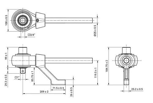 Мультипликатор (усилитель крутящего момента) 1:5, 3/4" х 1" 2700 Нм Garwin Мультипликатор (усилитель крутящего момента) 1:5, 3/4" х 1" 2700 Нм Garwin