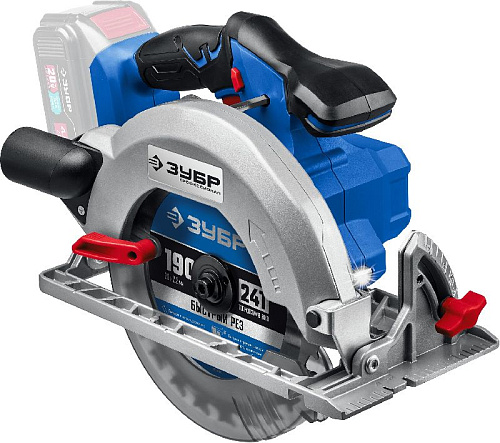 Пила циркулярная аккумуляторная 20 В, Li-lon, 190 мм, без АКБ и БЗУ, тип Т7, ЗУБР Профессионал Пила циркулярная аккумуляторная 20 В, Li-lon, 190 мм, без АКБ и БЗУ, тип Т7, ЗУБР Профессионал