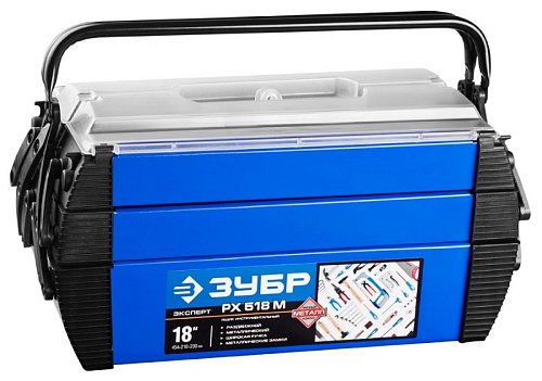 Ящик для инструмента металлический раздвижной 454*210*230 мм ЗУБР "Дока" Профессионал Ящик для инструмента металлический раздвижной 454*210*230 мм ЗУБР "Дока" Профессионал