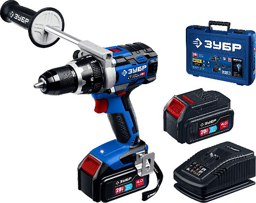 Дрель-шуруповерт аккумуляторная 20 В, 100 Нм, 2*4 Ач в кейсе ЗУБР Профессионал Дрель-шуруповерт аккумуляторная 20 В, 100 Нм, 2*4 Ач в кейсе ЗУБР Профессионал