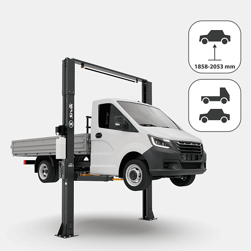 Подъемник 2-стоечный 5,0 т с верхней синхронизацией 4447 мм 380 В SIVIK ПГА-5000/1 Подъемник 2-стоечный 5,0 т с верхней синхронизацией 4447 мм 380 В SIVIK ПГА-5000/1