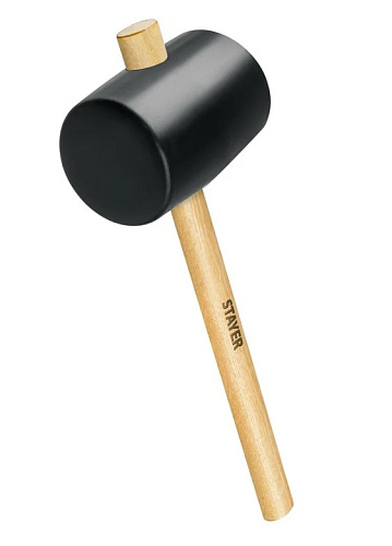 Киянка резиновая 1100 гр 90 мм черная с деревянной рукояткой STAYER Киянка резиновая 1100 гр 90 мм черная с деревянной рукояткой STAYER