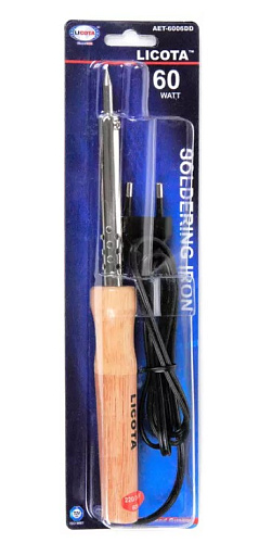 Паяльник 220 В/ 60 Вт с деревянной рукояткой Licota Паяльник 220 В/ 60 Вт с деревянной рукояткой Licota