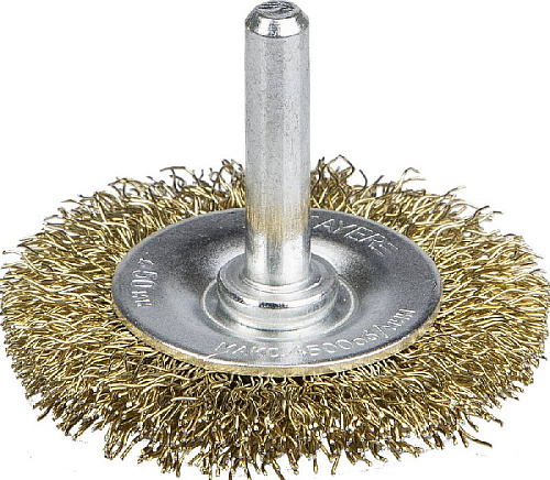 Щетка дисковая 50 мм для дрели, витая латунированная проволока 0,3 мм STAYER Щетка дисковая 50 мм для дрели, витая латунированная проволока 0,3 мм STAYER