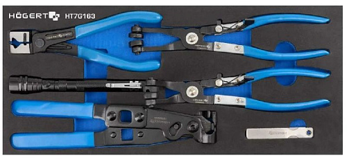 Набор съемников хомутов 5 предметов в ложементе EVA HOEGERT Набор съемников хомутов 5 предметов в ложементе EVA HOEGERT