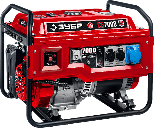Генератор бензиновый с ручным стартером 7,0 кВт, 220 В ЗУБР Генератор бензиновый с ручным стартером 7,0 кВт, 220 В ЗУБР