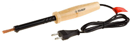 Паяльник 220 В/ 65 Вт с деревянной рукояткой и долговечным жалом, форма клин ЗУБР "МАСТЕР" Паяльник 220 В/ 65 Вт с деревянной рукояткой и долговечным жалом, форма клин ЗУБР "МАСТЕР"