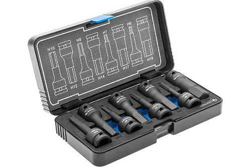 Набор шестигранников ударных 1/2" Н6-Н17 мм (8 предм) HOEGERT Набор шестигранников ударных 1/2" Н6-Н17 мм (8 предм) HOEGERT