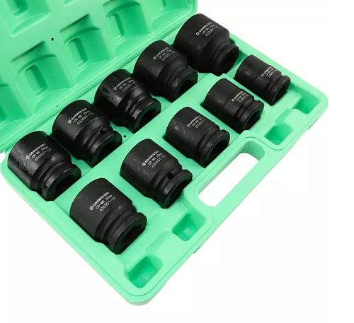 Набор головок торцевых ударных 24-46 мм (3/4") 6 гр, 10 предм, пласт.кейс GARWIN Набор головок торцевых ударных 24-46 мм (3/4") 6 гр, 10 предм, пласт.кейс GARWIN