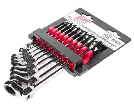 Набор ключей комбинированных трещоточных шарнирных 8-17 мм (9 шт) на холдере JTC Набор ключей комбинированных трещоточных шарнирных 8-17 мм (9 шт) на холдере JTC