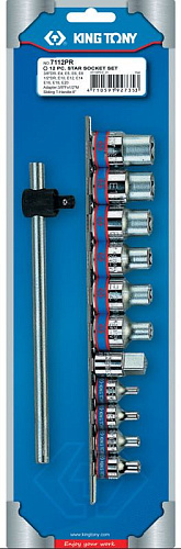 Набор головок торцевых E4-E20,TORX,Е-стандарт, (3/8", 1/2") 12 шт. KING TONY 7112PR Набор головок торцевых E4-E20,TORX,Е-стандарт, (3/8", 1/2") 12 шт. KING TONY 7112PR