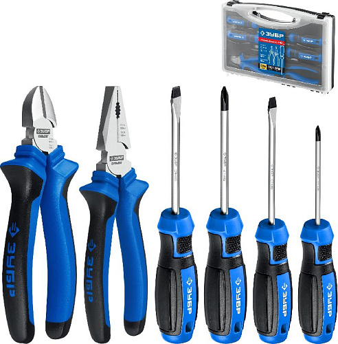 Набор плоскогубцы, бокорезы, отвертки (6 предм) ЗУБР "ЭКСПЕРТ" Набор плоскогубцы, бокорезы, отвертки (6 предм) ЗУБР "ЭКСПЕРТ"