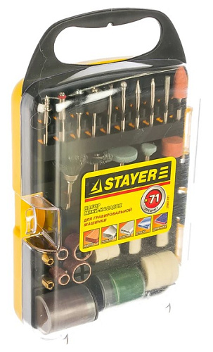 Набор мини-насадок для граверов 71 предм. в кейсе STAYER Набор мини-насадок для граверов 71 предм. в кейсе STAYER