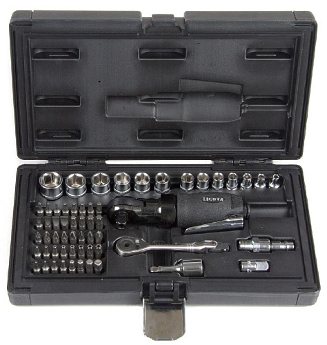 Трещотка пневматическая 3/8", 34 Нм (3,5 кГм), 2 в1, набор 59 предм. LICOTA Трещотка пневматическая 3/8", 34 Нм (3,5 кГм), 2 в1, набор 59 предм. LICOTA