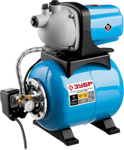 Насосная станция автоматическая 1000 Вт, 60 л/мин, напор 44 м ЗУБР Насосная станция автоматическая 1000 Вт, 60 л/мин, напор 44 м ЗУБР