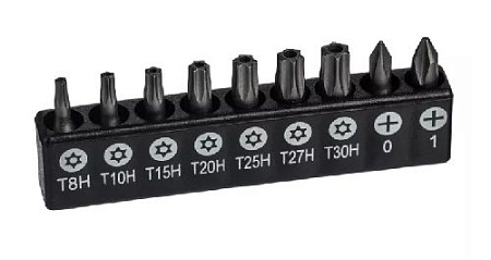 Набор бит 9 предм. 25 мм (1/4") на держателе TORX с отв., PH GARWIN PRO Набор бит 9 предм. 25 мм (1/4") на держателе TORX с отв., PH GARWIN PRO