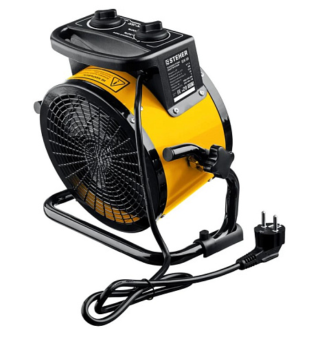 Пушка тепловая электрическая 3 кВт, 220 В металлокерамический нагреватель STEHER Пушка тепловая электрическая 3 кВт, 220 В металлокерамический нагреватель STEHER