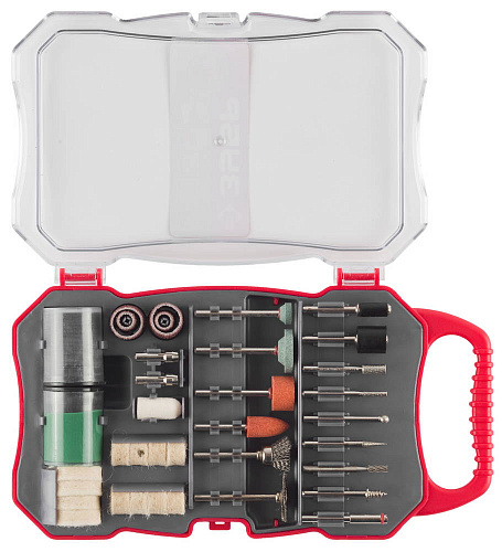 Набор мини-насадок для граверов 70 предм. в кейсе ЗУБР Набор мини-насадок для граверов 70 предм. в кейсе ЗУБР