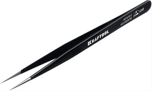 Пинцет 135 мм прямой антимагнитный, антистатический, прецизионный KRAFTOOL Пинцет 135 мм прямой антимагнитный, антистатический, прецизионный KRAFTOOL