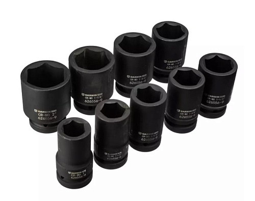 Набор головок торцевых ударных 1" (1"-2"), 90 мм, 9 предм. GARWIN Набор головок торцевых ударных 1" (1"-2"), 90 мм, 9 предм. GARWIN