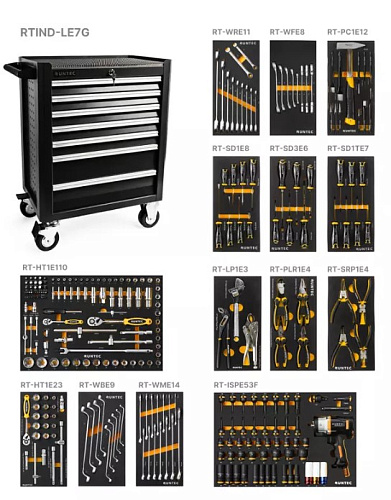 Тележка инструментальная 7 полок, 273 предм RUNTEC Limited Edition Тележка инструментальная 7 полок, 273 предм RUNTEC Limited Edition
