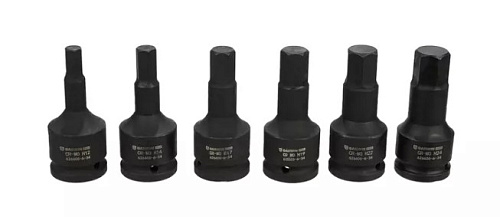 Набор насадок ударных 3/4" HEX H12-H24, 100 мм (6 предм) GARWIN Набор насадок ударных 3/4" HEX H12-H24, 100 мм (6 предм) GARWIN