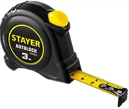 Рулетка 3 м*16 мм с автостопом STAYER АutoLock Рулетка 3 м*16 мм с автостопом STAYER АutoLock