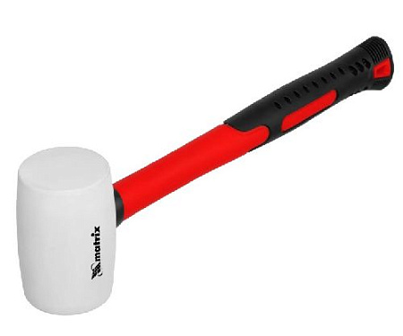 Киянка резиновая 225 гр 45 мм белая с фиберглассовой рукояткой Matrix Киянка резиновая 225 гр 45 мм белая с фиберглассовой рукояткой Matrix