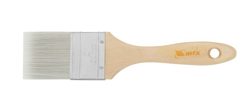 Кисть плоская 50 мм (2") искусственная щетина, деревянная ручка MTX Кисть плоская 50 мм (2") искусственная щетина, деревянная ручка MTX