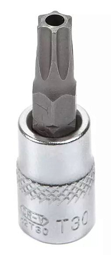 Головка торцевая со вставкой torx с отверстием 1/4" T30H, 37 мм Licota Головка торцевая со вставкой torx с отверстием 1/4" T30H, 37 мм Licota