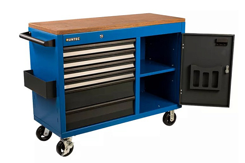 Тележка - верстак 1155*465 мм, 6 полочная Industrial синяя RUNTEC Тележка - верстак 1155*465 мм, 6 полочная Industrial синяя RUNTEC