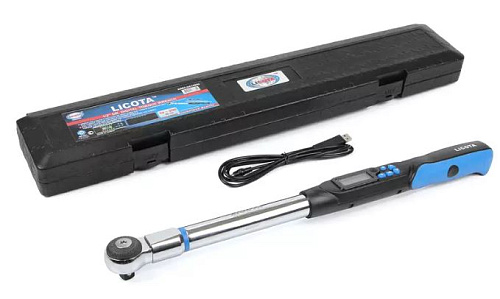 Ключ динамометрический электронный 14*18 мм 10-200 Нм с разъемом под насадки (набор) Licota Ключ динамометрический электронный 14*18 мм 10-200 Нм с разъемом под насадки (набор) Licota