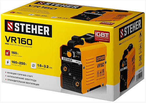 Инвертор сварочный 160 А, ММА, IGBT, горячий старт STEHER Инвертор сварочный 160 А, ММА, IGBT, горячий старт STEHER