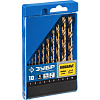 Набор сверл по металлу 1-10 мм (10 шт.) Р6М5К5, класс А ЗУБР КОБАЛЬТ Набор сверл по металлу 1-10 мм (10 шт.) Р6М5К5, класс А ЗУБР КОБАЛЬТ