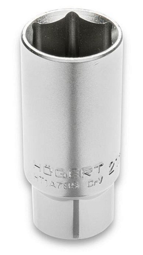 Головка свечная 1/2" 16 мм 6 гр. резиновый фиксатор HOEGERT Головка свечная 1/2" 16 мм 6 гр. резиновый фиксатор HOEGERT