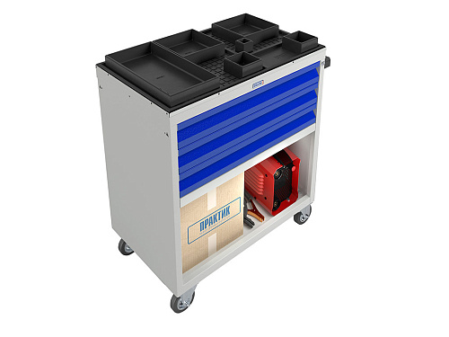 Тележка инструментальная 3 полки и открытая секция WDS-3 Тележка инструментальная 3 полки и открытая секция WDS-3