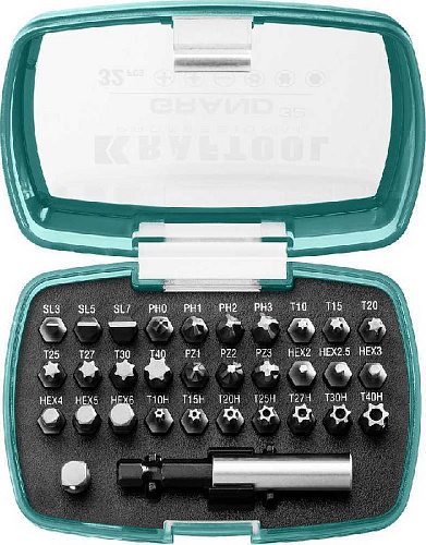 Набор бит 32 предм. с битодержателем KRAFTOOL GRAND-32 Набор бит 32 предм. с битодержателем KRAFTOOL GRAND-32