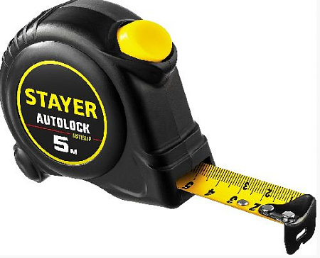 Рулетка 5 м*25 мм с автостопом STAYER АutoLock Рулетка 5 м*25 мм с автостопом STAYER АutoLock
