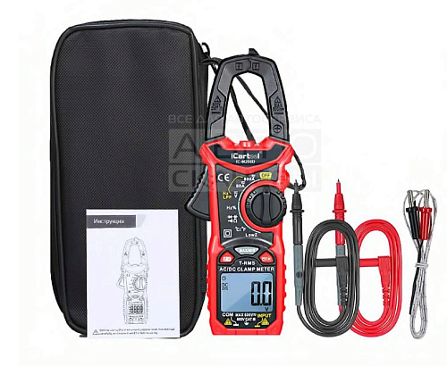 Клещи токоизмерительные 600A, 600В, 60 МОм, 26 мм, постоянный/переменный ток, TrueRM iCarTool Клещи токоизмерительные 600A, 600В, 60 МОм, 26 мм, постоянный/переменный ток, TrueRM iCarTool