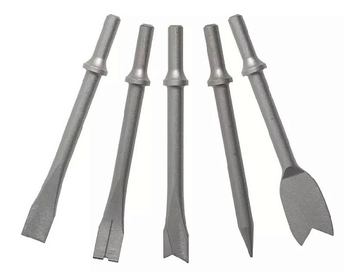 Набор зубил для пневмомолотка 5 предм, 175 мм с круглым хвостовиком Licota Набор зубил для пневмомолотка 5 предм, 175 мм с круглым хвостовиком Licota