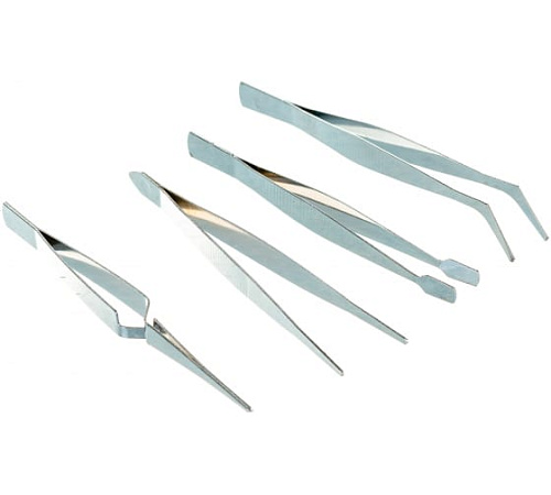 Набор пинцетов 120 мм (4 шт) нержавеющая сталь ЗУБР Набор пинцетов 120 мм (4 шт) нержавеющая сталь ЗУБР