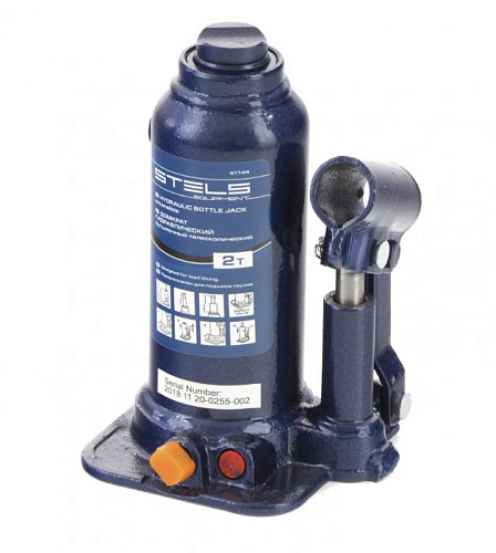 Домкрат бутылочный 2 т 170-380 мм, телескопический STELS Домкрат бутылочный 2 т 170-380 мм, телескопический STELS