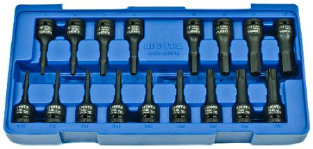 Набор насадок ударных 1/2" HEX Н5-Н17 и TORX Т25-Т70 (17 предм) в ложемент-кейсе Licota Набор насадок ударных 1/2" HEX Н5-Н17 и TORX Т25-Т70 (17 предм) в ложемент-кейсе Licota