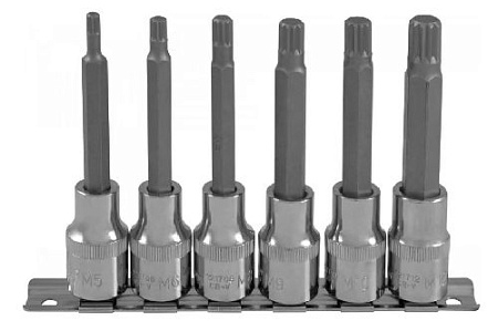 Набор головок торцевых со вставками 1/2" SPLINE M5-M12 (100 мм), 6 предм. на линейке Ombra 921706 Набор головок торцевых со вставками 1/2" SPLINE M5-M12 (100 мм), 6 предм. на линейке Ombra 921706