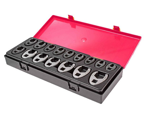 Набор ключей разрезных 10-19 мм (3/8"), 21-27 мм (1/2") 16 шт.односторонние JTC Набор ключей разрезных 10-19 мм (3/8"), 21-27 мм (1/2") 16 шт.односторонние JTC