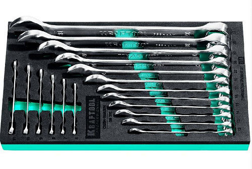 Набор ключей комбинированных 6-32 мм (18 шт) в ложементе EVA KRAFTOOL Набор ключей комбинированных 6-32 мм (18 шт) в ложементе EVA KRAFTOOL